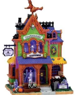 Lemax Spooky Town Houses<Lemax 75494 - Agatha's Costume Crypt, With Adaptor (No Color Box) - Spooky Town Halloween Village Houses & Buildings
