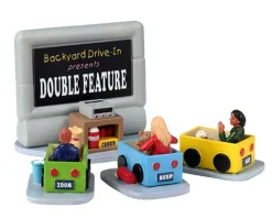 Lemax Table Pieces<Lemax 33616 - Backyard Drive-In, Set Of 4 - Table Pieces