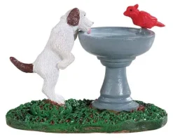 Lemax Misc. Accessories<Lemax 94535 - Bird Bath Dog Fountain - Misc. Accessories