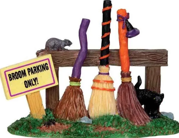Lemax Spooky Town Accessories<Lemax 44737 - Broom Parking Rack - Spooky Town Halloween Village Accessories