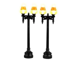Lemax Spooky Town Accessories<Lemax 34071 - Candy Corn Street Light, Set Of 2, Battery-Operated (4.5-Volt) - Spooky Town Accessories