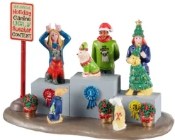 Lemax Table Pieces<Lemax 13556 - Canine Holiday Sweater Contest - Table Pieces