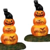 Lemax Spooky Town Accessories<Lemax 24939 - Cat And Pumpkin, Set Of 2, Battery-Operated (4.5-Volt) - Spooky Town Halloween Village Accessories