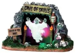 Lemax Spooky Town Accessories<Lemax 34602 - Cave Of Skulls, Battery-Operated (4.5V) - Spooky Town Halloween Village Accessories