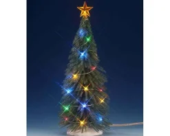 Lemax Trees<Lemax 74265 - Chasing Multi Light Spruce Tree, Large, Battery-Operated (4.5V) - Trees