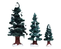 Lemax Misc. Accessories<Lemax 84407 - Christmas Evergreen Tree, Set Of 3 - Misc. Accessories
