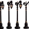 Lemax Misc. Accessories<Lemax 54313 - Colonial Street Lamp, Set Of 4 (4.5V) - Christmas Village Misc. Accessories
