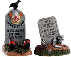 Lemax Spooky Town Accessories<Lemax 04711 - Crazy Headstones, Set Of 2 - Spooky Town Accessories