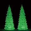 Lemax Trees<Lemax 94517 - Crystal Lighted Tree, 3 Color Changeable, Medium, Set/2, Battery-Operated (4.5-Volt) - Trees