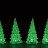 Lemax Trees<Lemax 94518 - Crystal Lighted Tree, 3 Color Changeable, Small, Set/4, Battery-Operated (4.5-Volt) - Trees