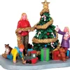 Lemax Table Pieces<Lemax 43078 - Decorating The Xmas Tree - Christmas Village Table Pieces