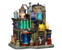 Lemax Spooky Town Houses<Lemax 25844 - Dr. Gory's Laboratory, With 4.5-Volt Adaptor - Spooky Town Halloween Village Houses & Buildings