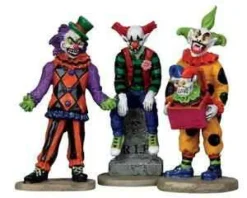 Lemax Spooky Town Figurines<Lemax 12885 - Evil Sinister Clowns, Set Of 3 - Spooky Town Halloween Village Figurines