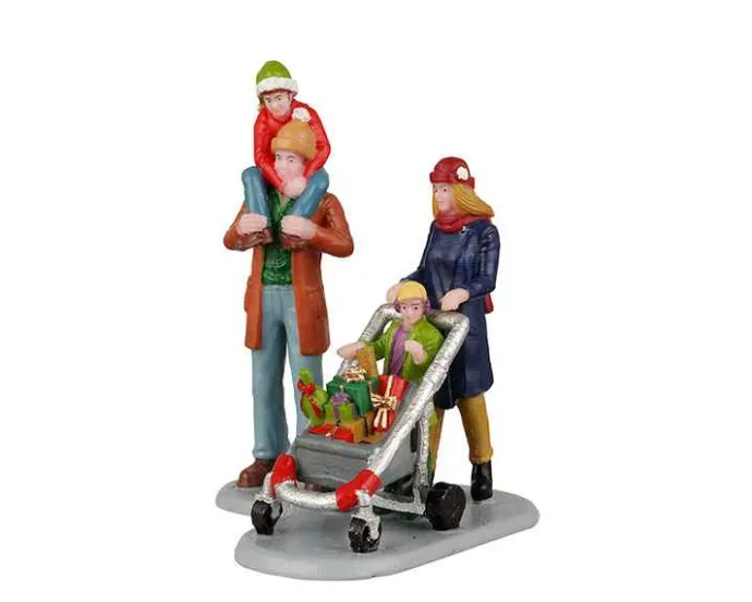 Lemax Figurines<Lemax 22124 - Family Holiday Shopping Spree, Set Of 2 - Christmas Village Figurines