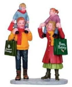 Lemax Figurines<Lemax 22022 - Family Xmas Shopping - Christmas Village Figurines