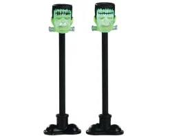 Lemax Spooky Town Accessories<Lemax 84337 - Frankenstein Lamp Post, Set Of 2, Battery-Operated (4.5V) - Spooky Town Accessories