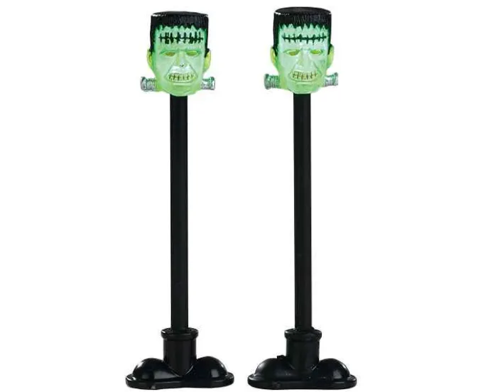 Lemax Spooky Town Accessories<Lemax 84337 - Frankenstein Lamp Post, Set Of 2, Battery-Operated (4.5V) - Spooky Town Accessories