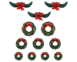 Lemax Misc. Accessories<Lemax 04802 - Garland And Wreaths, Set Of 12 - Misc. Accessories
