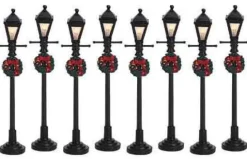 Lemax Misc. Accessories<Lemax 64500 - Gas Lantern Street Lamp, Set Of 8, Battery-Operated (4.5V) - Christmas Village Misc. Accessories