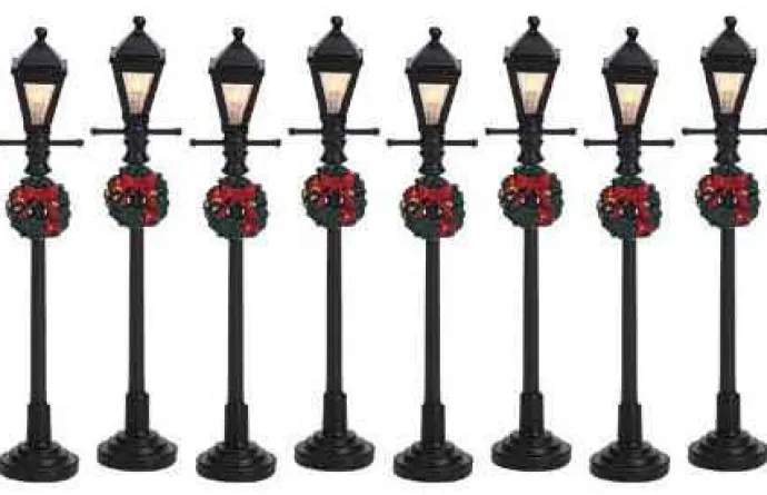 Lemax Misc. Accessories<Lemax 64500 - Gas Lantern Street Lamp, Set Of 8, Battery-Operated (4.5V) - Christmas Village Misc. Accessories