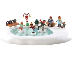 Lemax Sugar N Spice Accessories<Lemax 84352 - Gingerbread Skating Pond, Battery-Operated (4.5V) - Sugar N Spice Accessories