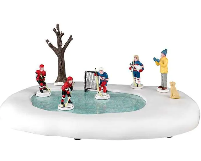 Lemax Table Pieces<Lemax 34085 - Girls Play Hockey, Too!, Battery-Operated (4.5-Volt) - Table Pieces