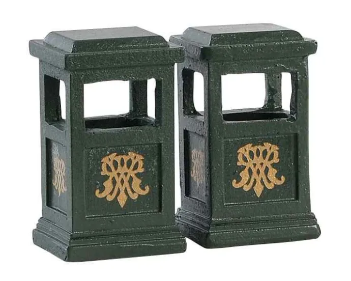 Lemax Misc. Accessories<Lemax 84386 - Green Trash Can, Set Of 2 - Misc. Accessories