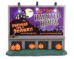 Lemax Spooky Town Accessories<Lemax 34075 - Haunted House Billboard, Battery-Operated (4.5-Volt) - Spooky Town Accessories