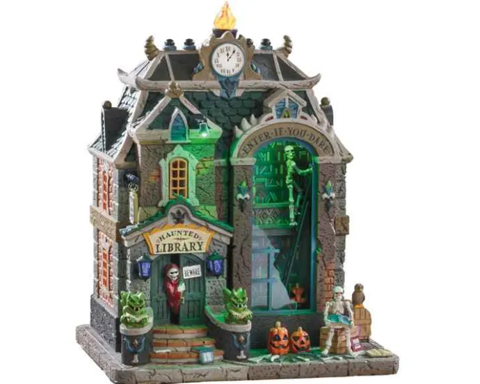 Lemax Spooky Town Houses<Lemax 95441 - Haunted Library, With 4.5-Volt Adaptor - Spooky Town Houses