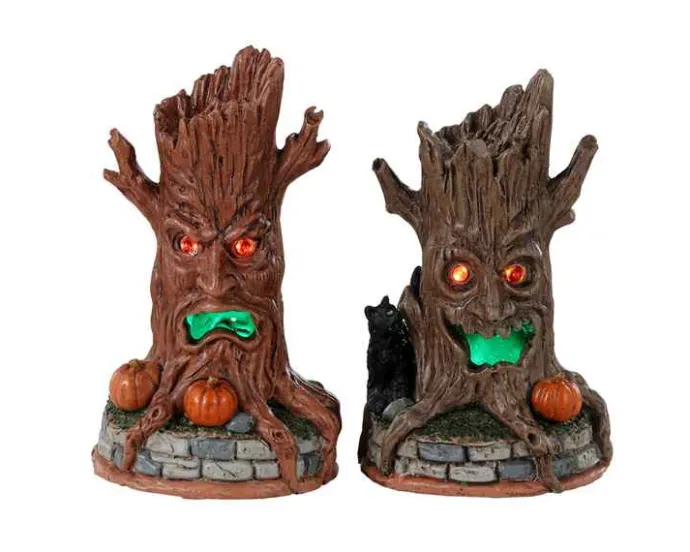Lemax Spooky Town Accessories<Lemax 34072 - Haunted Tree Trunks, Set Of 2, Battery-Operated (4.5-Volt) - Spooky Town Accessories