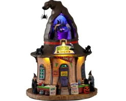 Lemax Spooky Town Houses<Lemax 15794 - Helga's Hats, Battery-Operated (4.5-Volt) - Spooky Town Halloween Village Houses & Buildings