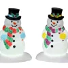 Lemax Electrical Accessories<Lemax 24965 - Holly Hat Snowman, Set Of 2, Battery-Operated (4.5-Volt) - Electrical Accessories
