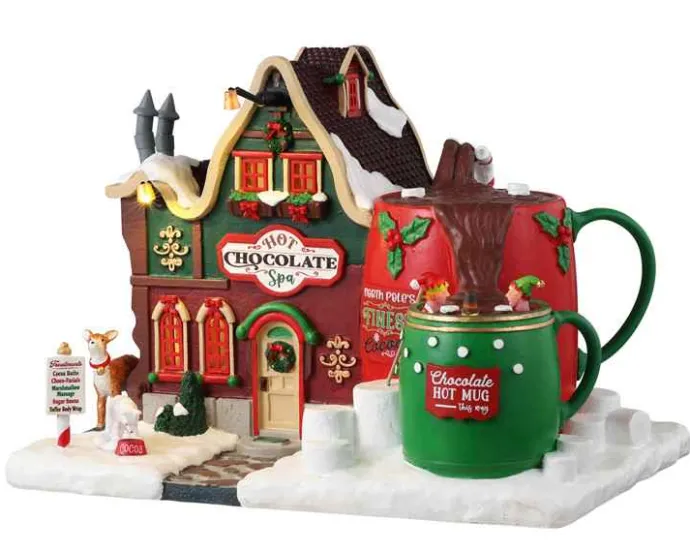Lemax Santa's Wonderland<Lemax 35070 - Hot Chocolate Spa, Battery-Operated (4.5-Volt) - Santa's Wonderland