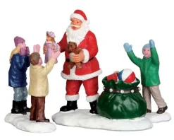 Lemax Figurines<Lemax 52318 - It's Santa!, Set Of 3 - Christmas Figurines