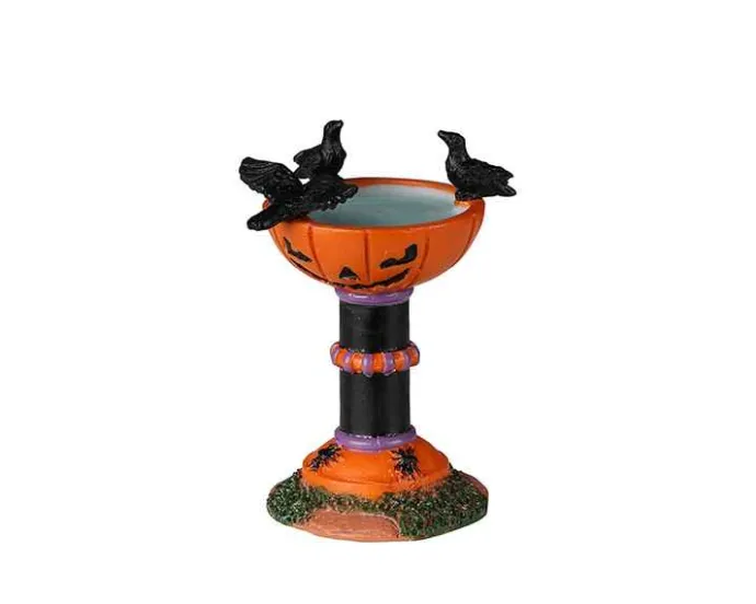 Lemax Spooky Town Accessories<Lemax 24943 - Jack-O-Lantern Birdbath - Spooky Town Halloween Village Accessories