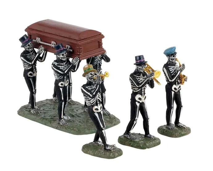 Lemax Spooky Town Accessories<Lemax 13554 - Jazz Funeral, Set Of 4 - Spooky Town Accessories