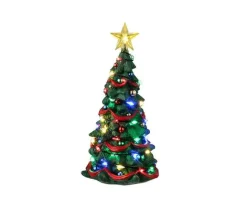 Lemax Trees<Lemax 34101 - Joyful Christmas Tree, Battery-Operated (4.5-Volt) - Trees