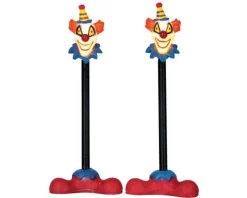 Lemax Spooky Town Accessories<Lemax 64056 - Killer Clown Lamp Post, Set Of 2, Battery-Operated (4.5 Volts) - Spooky Town Accessories
