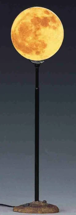 Lemax Spooky Town Accessories<Lemax 44136 - Lighted Moon, Battery-Operated - Spooky Town Halloween Village Accessories