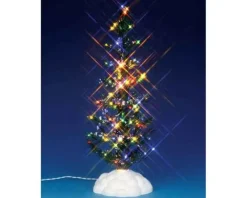 Lemax Trees<Lemax 54950 - Lighted Pine Tree, Multi, Large, Battery-Operated (4.5V) - Christmas Village Trees