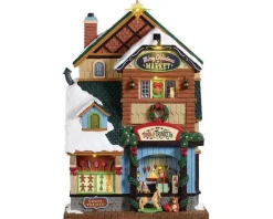 Lemax Facades<Lemax 95471 - Merry Christmas Market, Battery-Operated (4.5-Volt) - Facades