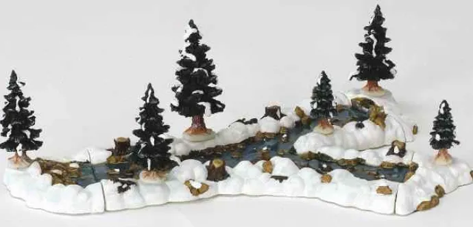 Lemax Landscape<Lemax 13367 - Mill Stream Fork, Set Of 10 - Christmas Village Landscape Items