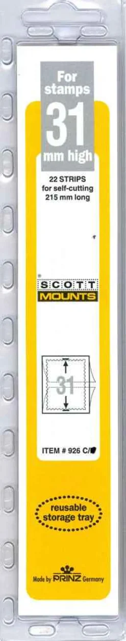 Stamp Supplies<Scott 31 Mm X 215 Mm Strip Clear Mount (22 Mounts)