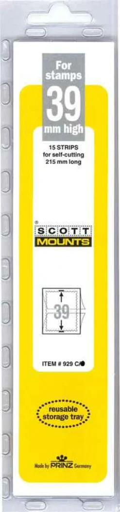Stamp Supplies<Scott 39 Mm X 215 Mm Strip Clear Mount (15 Mounts)