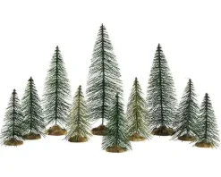 Lemax Trees<Lemax 84358 - Needle Pine Trees, Set Of 10 - Trees
