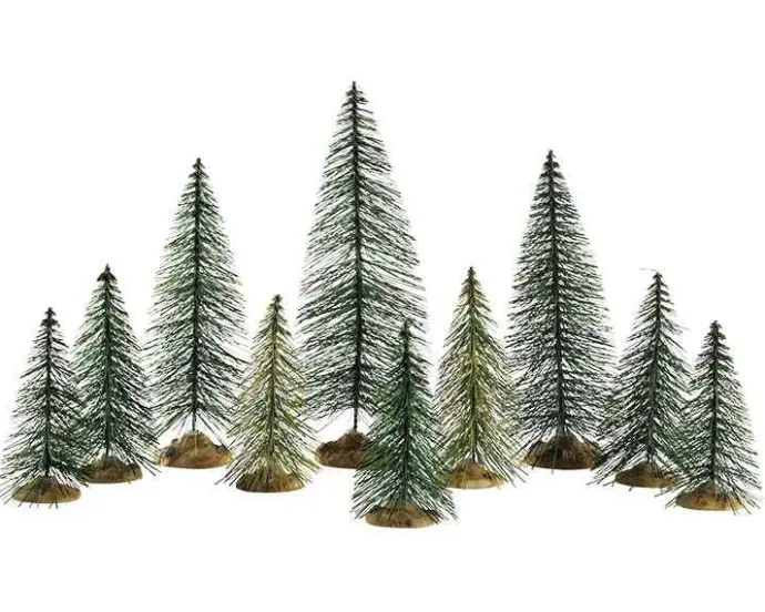 Lemax Trees<Lemax 84358 - Needle Pine Trees, Set Of 10 - Trees