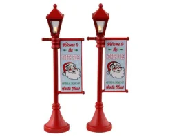 Lemax Santa's Wonderland<Lemax 34091 - North Pole Lamppost, Set Of 2, Battery-Operated (4.5-Volt) - Misc. Accessories