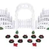 Lemax Misc. Accessories<Lemax 04233 - Plastic Arbor & Picket Fences With Decorations, Set Of 20 - Christmas Village Accessories