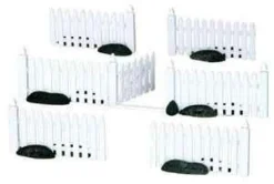 Lemax Misc. Accessories<Lemax 14388 - Plastic Picket Fence, Set Of 7 - Christmas Village Misc. Accessories