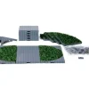 Lemax Landscape<Lemax 64108 - Plaza System (Grey, Round Grass) - 24 Pcs - Landscape